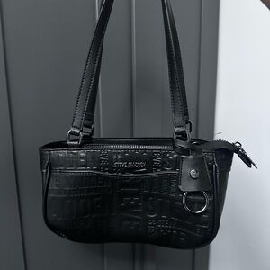 Steve Madden Black Embossed Shoulder Bag